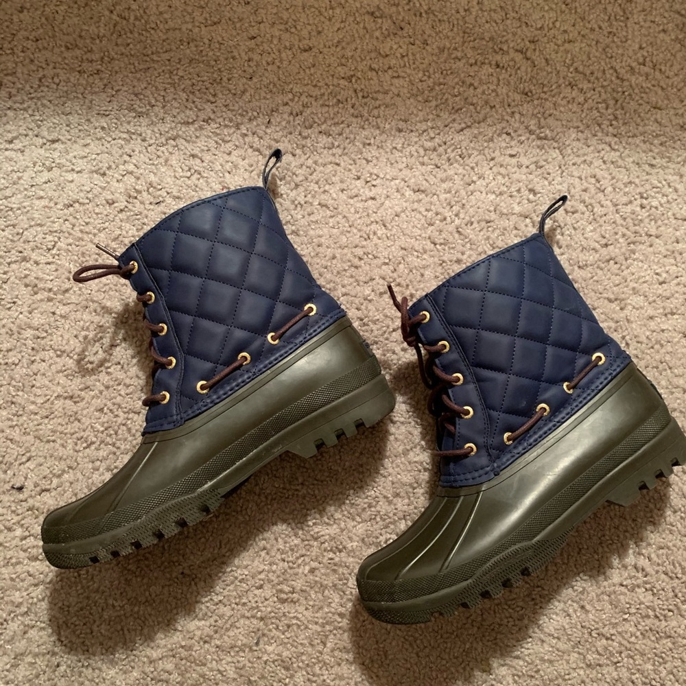 Black and Brown Sperry Boots